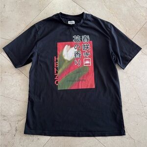 Kenzo Black Tee with Red and Green Graphic